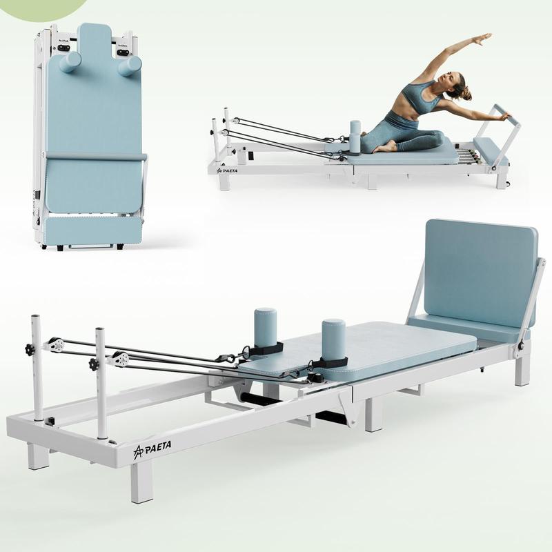Máquina de Pilates plegable con muelles de alambre musicales y plataforma de salto | Equipo de entrenamiento en casa, soporta hasta 181 kg (400 lbs)