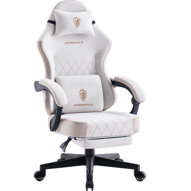 Silla de oficina Dowinx con soporte lumbar para masaje, cojín de muelles y pedales ergonómicos, soporta hasta 136 kg (300 libras).