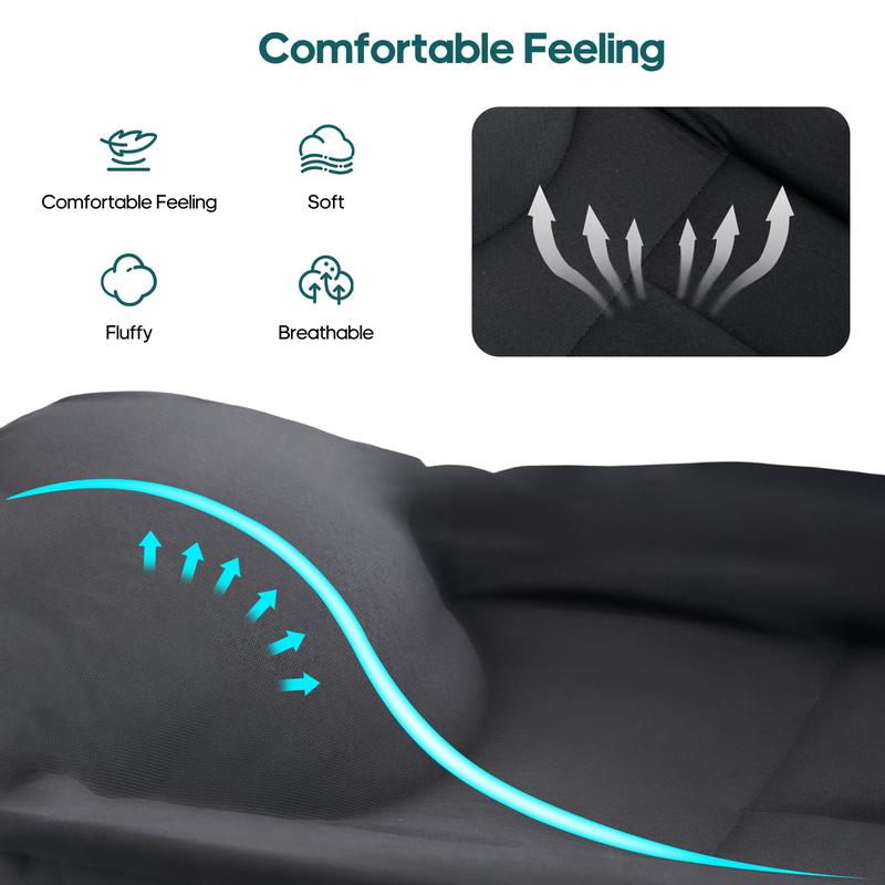 Cama plegable de camping Sweetcrispy para adultos, ajustable en 6 ángulos, con colchón, ideal para acampar, la oficina o actividades al aire libre. Cama plegable ligera que soporta hasta 204 kg (450 lbs).