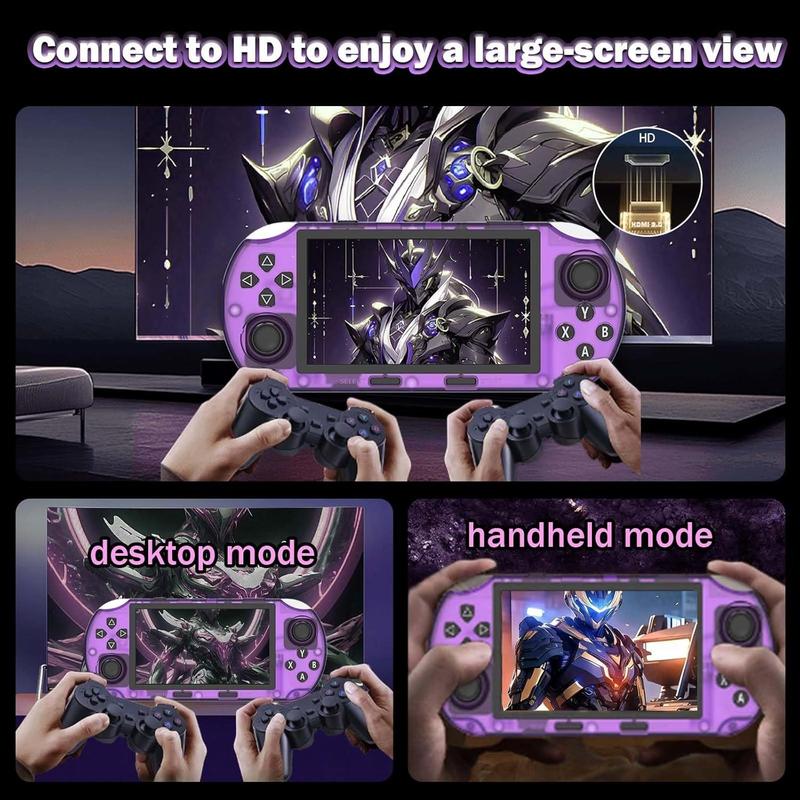 Consola de juegos portátil retro HD con más de 20000 juegos, salida de TV HD, 14 emuladores, pantalla IPS de 4,5 pulgadas y procesador de doble núcleo.