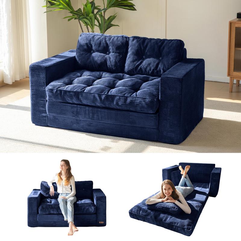 Ofertas para ti MAXYOYO Sofá cama plegable convertible 2 en 1 con almohadas, sofá de dos plazas extraíble para sala de estar, dormitorio o salón