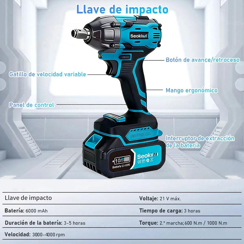 Juego de Herramientas de 5 Piezas Incluye Martillo Hidráulico Amoladora Taladro Llave Inglesa y Soplador de Hojas Potente y Versátil Regalo Ideal para Hombres