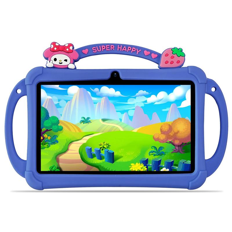 [Summervibes] Tableta infantil PRITOM de 7 pulgadas con Android 13, Bluetooth, WiFi, pantalla HD, funda protectora, control parental, doble cámara y aplicaciones educativas preinstaladas. Tableta ideal para el aprendizaje de niños y niñas.