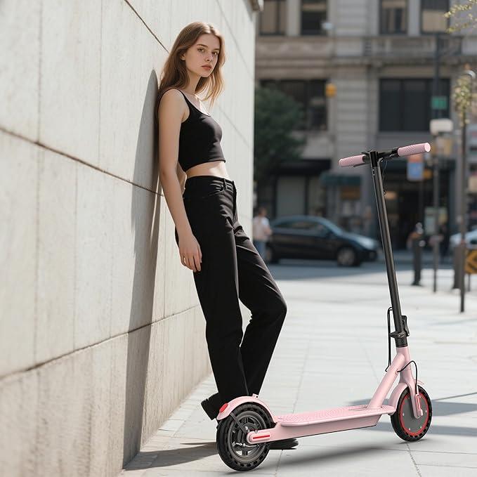 Patinete eléctrico: motor de 350 W, neumáticos macizos de 8,5 pulgadas, velocidad máxima de 30 km/h / autonomía de 19-26 km, patinete portátil para desplazamientos diarios. El regalo perfecto para familiares y amigos, equipado con sistema de doble frenado