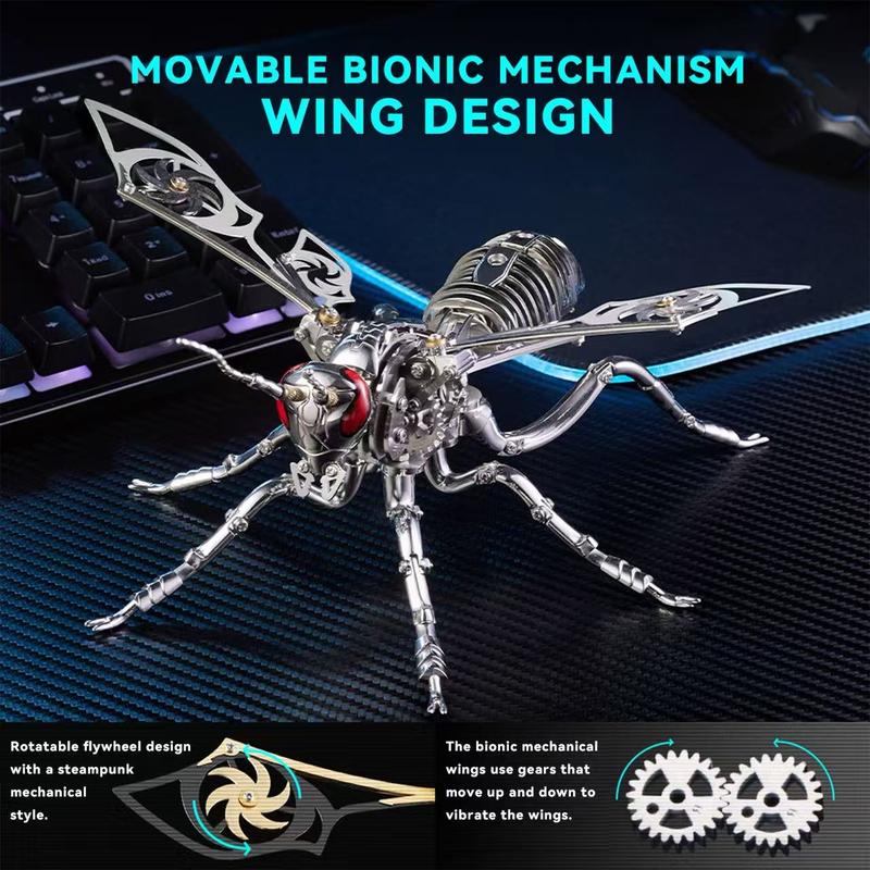 Kit de montaje de modelo metálico 3D de abejorro | Rompecabezas mecha de ciencia ficción #ModeloMetálico3D #KitDeMontaje #CriaturaFantástica #ModeloMecha #RompecabezasMetálico #Steampunk #ColeccionableDIY #DecoraciónDeEscritorio #RegalosParaHombres #Alivi