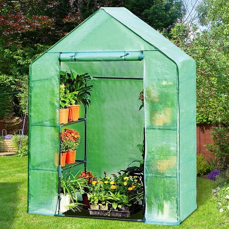 Costway Invernadero con Cubierta 143x73x195cm para Jardín Color Verde
