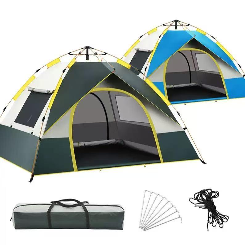 Versión Mejorada Tienda de Campaña 3/4 Personas, Casa de Campaña con 2 Puertas y 2 Ventanas, Material de Doble Capa,Resistente al Agua y al Sol  210*155*120