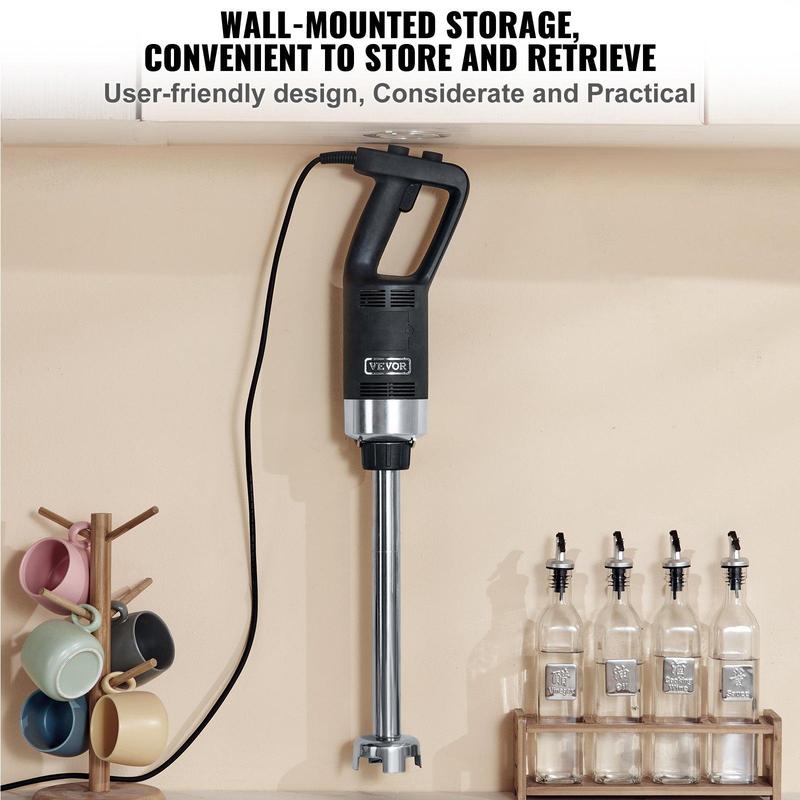 Batidora de inmersión comercial de 500 vatios, batidora de mano de alta resistencia, batidora de cocina de velocidad variable con cuchilla de acero inoxidable 304, batidora portátil multiusos para sopas, batidos, purés y comida para bebés.