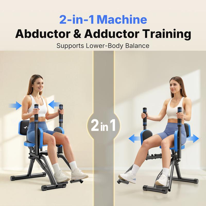 Máquina abductora de cadera Merach, entrenador de glúteos ajustable y ejercitador de la parte superior de la espalda, capacidad de peso de 150 kg, equipo de entrenamiento de muslos para esculpir la cadera y levantar los glúteos, diseñado para entrenamient