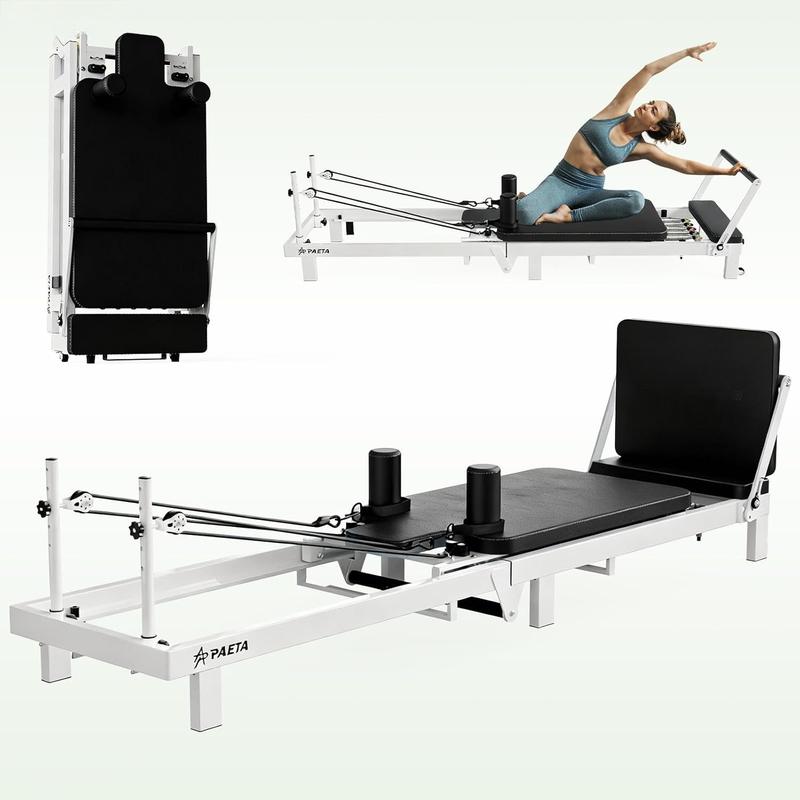 Máquina de Pilates plegable con muelles de alambre musicales y plataforma de salto | Equipo de entrenamiento en casa, soporta hasta 181 kg (400 lbs)