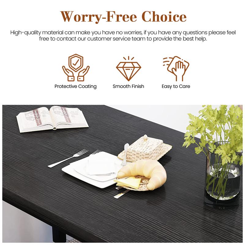Juego de mesa de comedor moderna Recaceik de 4 piezas con 2 bancos - Muebles compactos y que ahorran espacio con estructura metálica contemporánea para cocinas modernas, apartamentos pequeños [Juego de comedor de interior], muebles para apartamentos, mueb