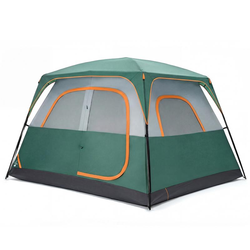 Tienda de campaña familiar impermeable y resistente al viento para 6 personas con amplio interior, fácil de montar, con ventanas de malla y claraboyas, tienda de campaña portátil para exteriores, ideal para acampar en coche, hacer senderismo o pescar.