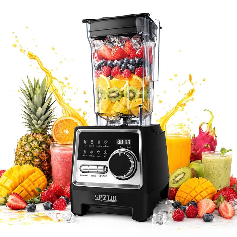 Licuadora profesional SPZTJK, licuadora de cocina de 68 oz, libre de BPA, 2 recipientes, licuadora de mostrador, trituradora de hielo y máx. 1400 vatios/1000 vatios, licuadora y molinillo combinados, batidos/jugos/mantequilla de frutos secos/procesador de
