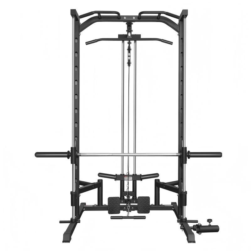 Máquina Smith multifuncional RitFit PSR05 con 13 accesorios incluidos. Máquina Smith, máquina de sentadillas, jaula de potencia, sistema de gimnasio en casa, estación de gimnasio en casa, equipo de entrenamiento de fuerza (negro/rosa), máquina de ejercici