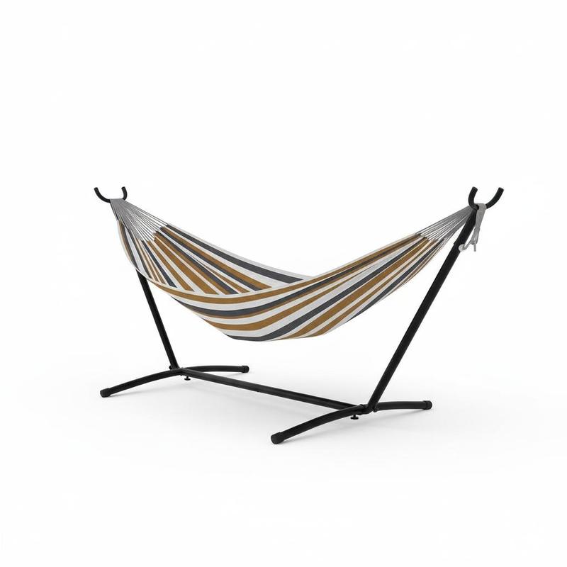 Hamaca portátil para 2 personas con soporte – Acero resistente, ahorra espacio para exteriores/patio, capacidad de 204 kg, bolsa de transporte