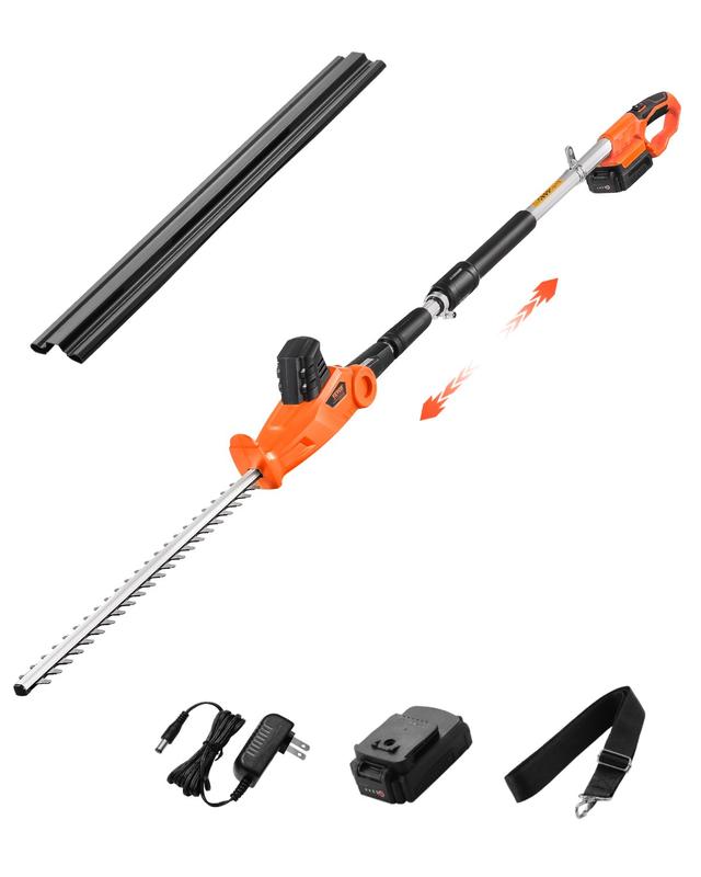 Cortasetos eléctrico inalámbrico, 20 V 1200 RPM con cuchillas de 20 pulgadas y diseño extensible, dispositivo portátil para exteriores.
