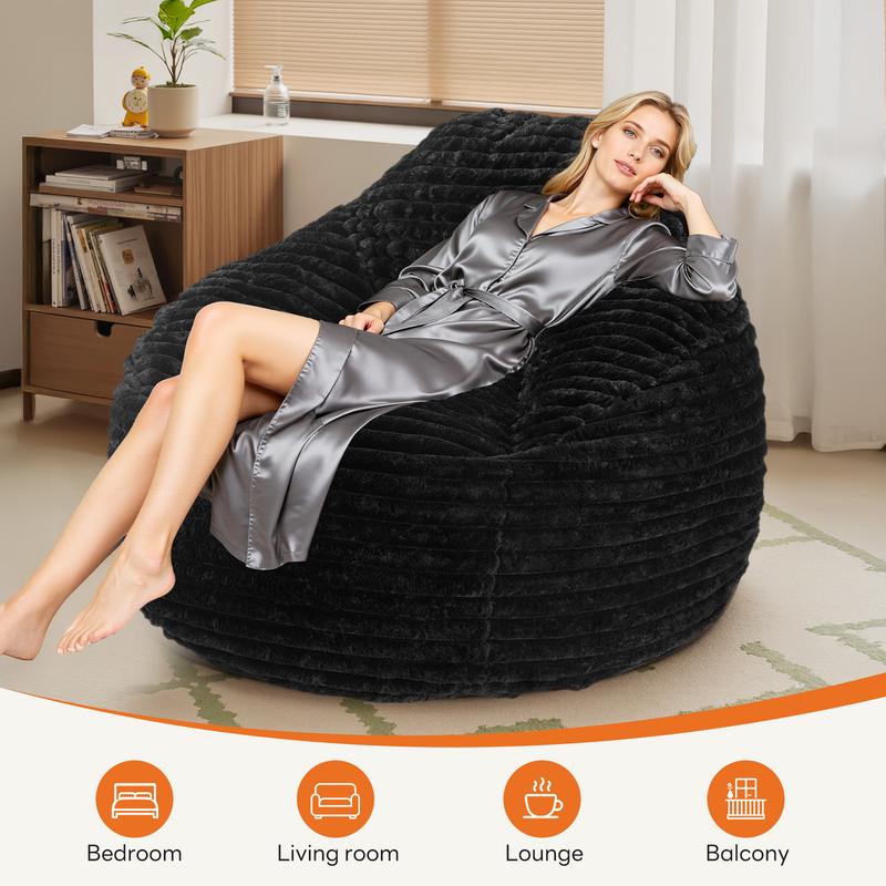 Sillón tipo puf, pufs de 99 cm para adultos y niños, silla con relleno de espuma viscoelástica, sofá tipo puf con respaldo y reposabrazos, sofá cómodo para sala de estar, dormitorio y residencia estudiantil, summerwins