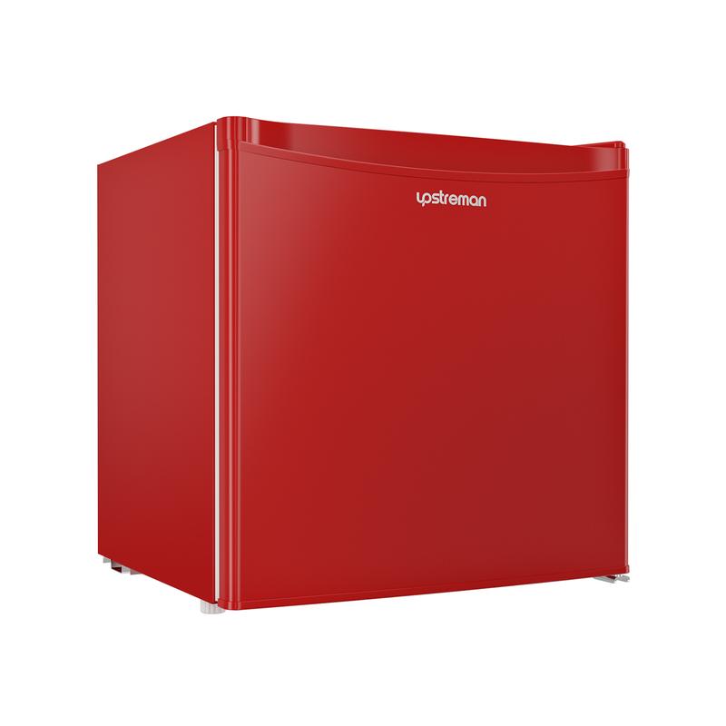 Mininevera Upstreman de 90 litros con congelador - Nevera de viaje compacta de una puerta, estantes de plástico, modelo BR321 de alta eficiencia, termostato ajustable, silenciosa, de bajo consumo energético para dormitorios, con un servicio al cliente fia