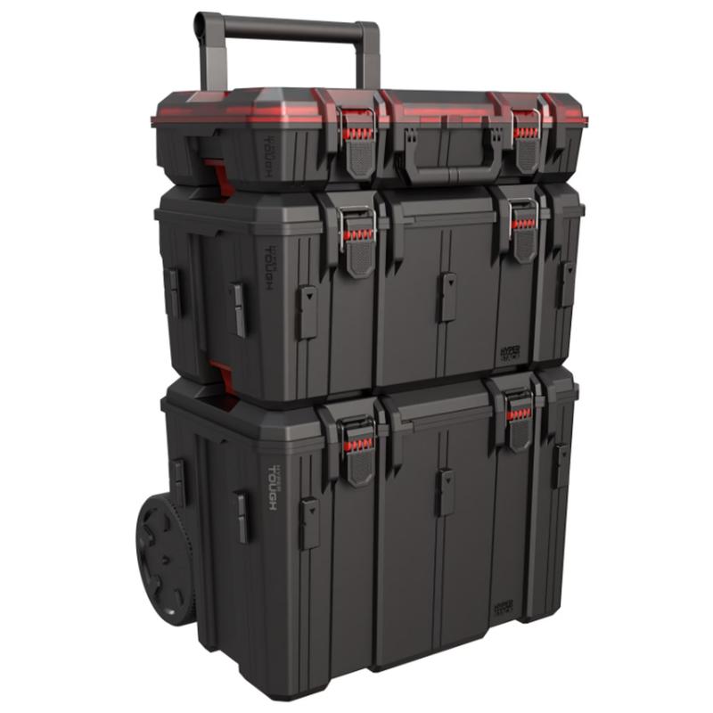 Sistema modular rodante de 3 piezas Hyper Tough Hyper Stack de alta resistencia, color negro.