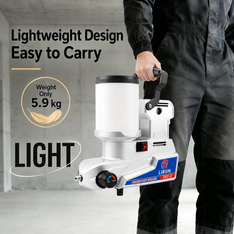 Pulverizador de pintura sin aire portátil, 800 W, 110 V, de alto caudal con salida de 2,5 L/min, 3 ajustes de velocidad y depósito de 2,5 L para paredes, vallas, muebles y pintura látex. Pulverizador de pintura sin aire compacto de alta velocidad, ideal p