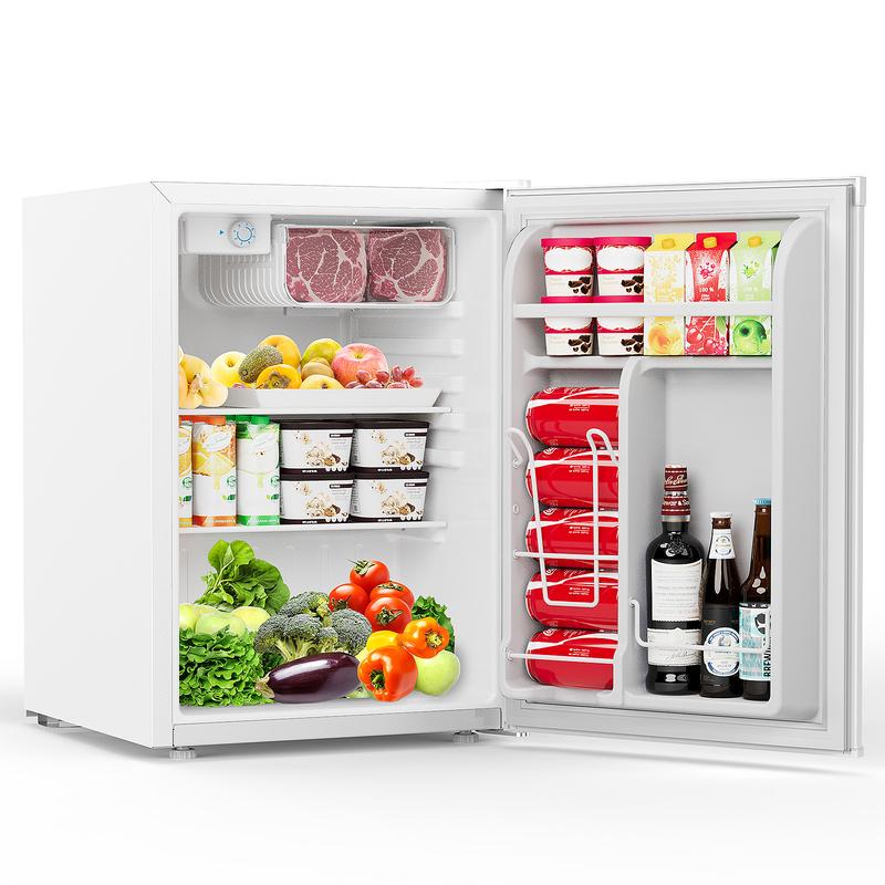 Mini refrigerador portátil COWSAR de 1.6/2.6 pies cúbicos con congelador separado, refrigerador compacto de una puerta, 7 ajustes de temperatura, 2 estantes extraíbles, 0.66 kWh/día, 0 °F-32 °F, 25 x 19.09 x 17.52 pulgadas, ideal para dormitorio, oficina,
