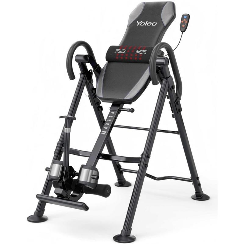 Mesa de inversión para aliviar el dolor de espalda y la ciática cervical, capacidad de peso de 136 kg (300 lbs) con soporte lumbar, cómodos soportes para tobillos, fácil de ensamblar. Máquina estiradora de espalda.