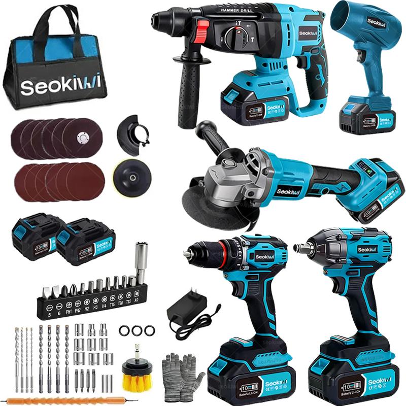 Kit de herramientas eléctricas- Taladro atornillador y llave de impacto , hogar y reparaciones, incluye estuche