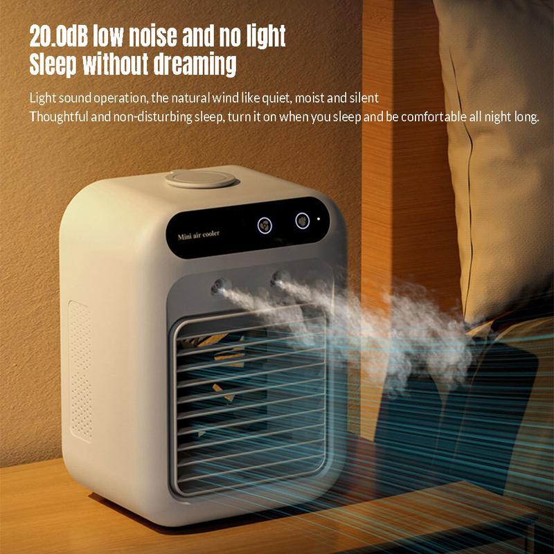Aire acondicionado portátil 3 en 1, silencioso, con enfriador de aire, humidificador y ventiladores.
