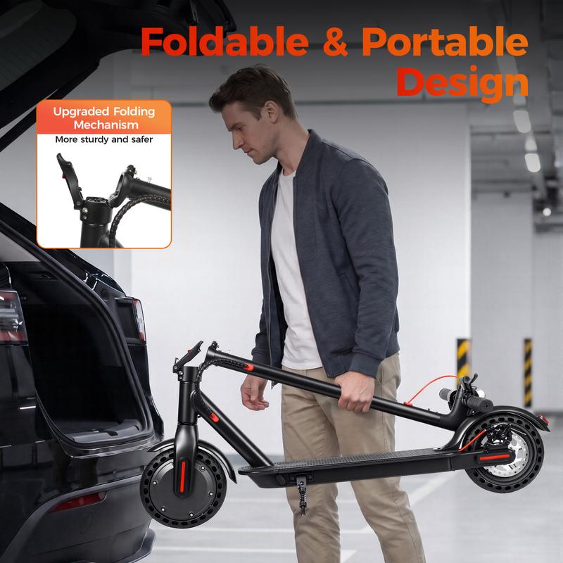 Patinete eléctrico, velocidad máxima de 30 km/h, autonomía de 34 km, motor de 350 W, batería de larga duración, neumáticos macizos de 21,5 cm, apto para subir cuestas, doble freno, control mediante aplicación, patinete plegable y portátil para desplazamie