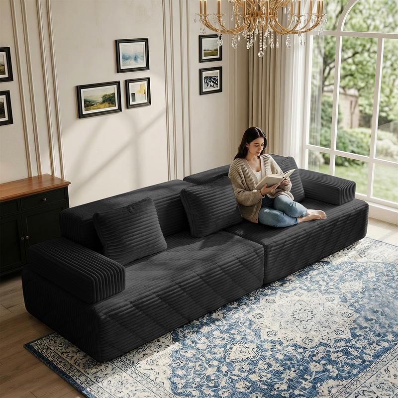 Sofá modular seccional sin estructura, chaise longue extragrande con asientos profundos, sofá cama modular Cloud, no requiere montaje, combinación libre, sofá seccional moderno. Sofá seccional sin estructura. Muebles de sala de estar.