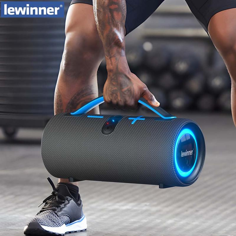 Oferta relámpago Altavoz inalámbrico Bluetooth portátil Lewinner, resistente al agua, 30W*2 altavoces duales, IPX7, portátil, con graves potentes, audio estéreo, luces RGB, emparejamiento TWS, ideal para fiestas en casa y al aire libre, playa. Ideas de re