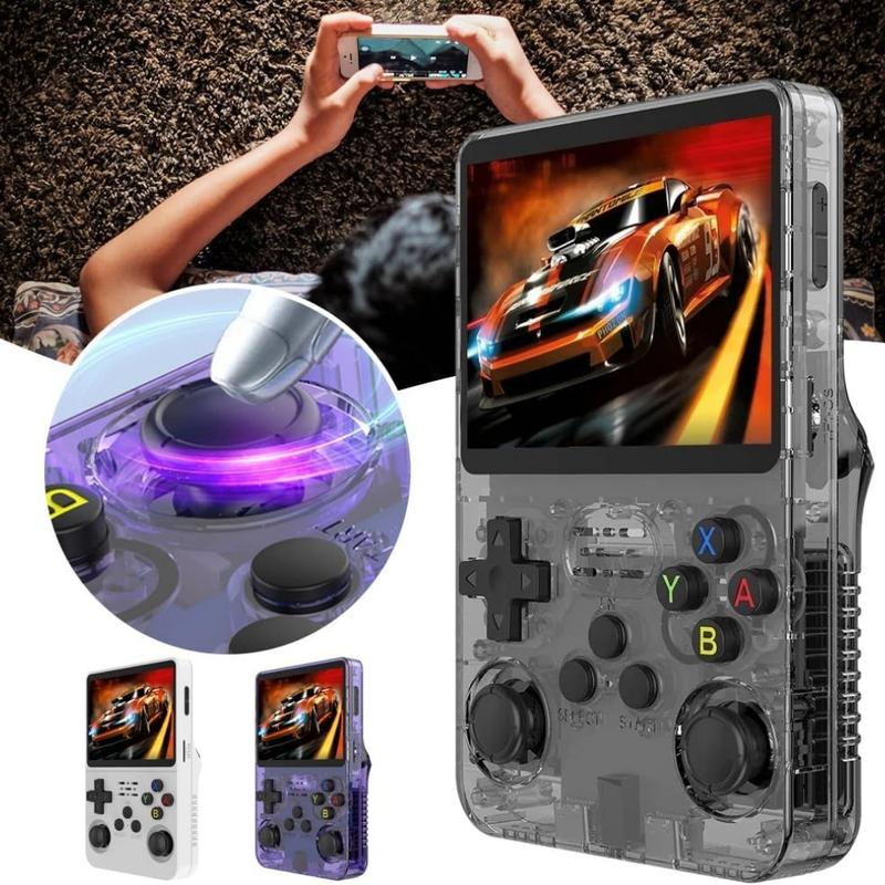 Consola de juegos portátil retro inalámbrica compacta WUDS R36S: pantalla IPS de 3,5 pulgadas, tarjeta TF de almacenamiento ampliable de 32+64 GB con emulador preinstalado, dispositivo arcade Linux, reproductor de vídeo USB, regalo interactivo para hombre