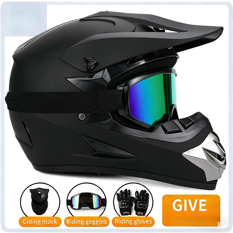 Conjunto de casco para motocross con certificación de seguridad para jóvenes y adultos, que incluye guantes y gafas | Equipo de protección de seguridad para motocross, ATV y conducción todoterreno.