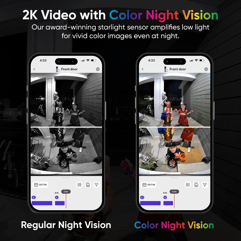 Timbre Wyze Duo Cam: funciona con batería e inalámbrico. Cámara de timbre inteligente Ring, soporte adhesivo, visión de cuerpo entero, calidad 2K, comunicación bidireccional y visión nocturna a color.