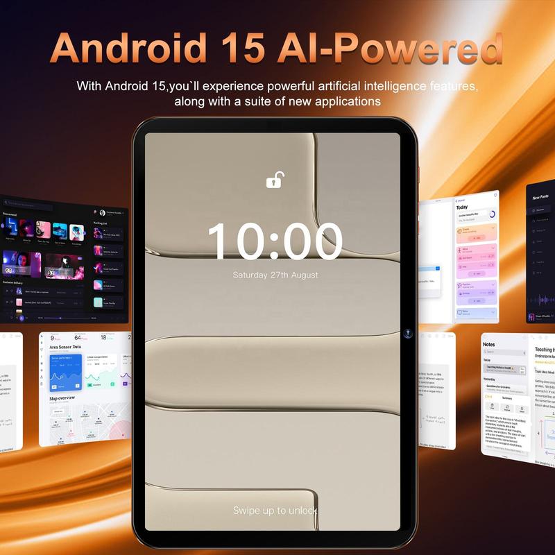 【Ofertas para ti】Tablet W&O de 11 pulgadas con Android 15, 12 GB de RAM, 256 GB de ROM, batería de 10000 mAh, paquete 7 en 1 con teclado Bluetooth, ratón, funda, lápiz óptico, cámara dual, tableta portátil tipo C, regalo ideal para la vuelta al cole.