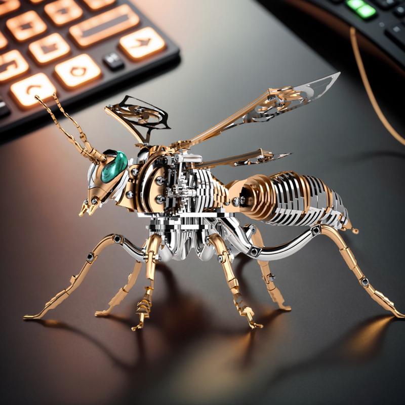 Kit de montaje de modelo metálico 3D de abejorro | Rompecabezas mecha de ciencia ficción #ModeloMetálico3D #KitDeMontaje #CriaturaFantástica #ModeloMecha #RompecabezasMetálico #Steampunk #ColeccionableDIY #DecoraciónDeEscritorio #RegalosParaHombres #Alivi