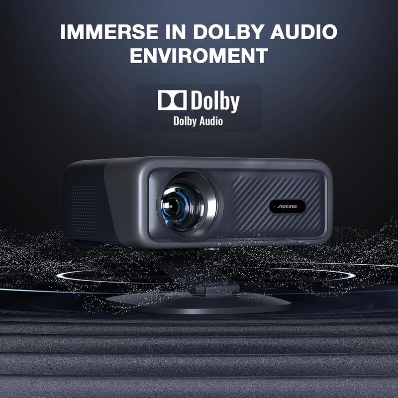 Proyector portátil de 800 lúmenes ANSI, compatible con 1080p y 4K, certificado por Netflix, proyector de cine para exteriores con enfoque automático, corrección trapezoidal, 3D, Dolby Audio, WiFi 6, Bluetooth 5.0, zoom del 50%, HDMI y USB-C.