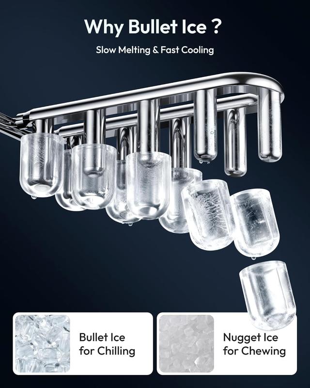 Máquina de hielo de sobremesa con asa, 12 kg en 24 horas, 9 cubitos de hielo listos en 6 minutos, máquina de hielo portátil con autolimpieza, cesta y pala, para el hogar/cocina/camping/caravana.