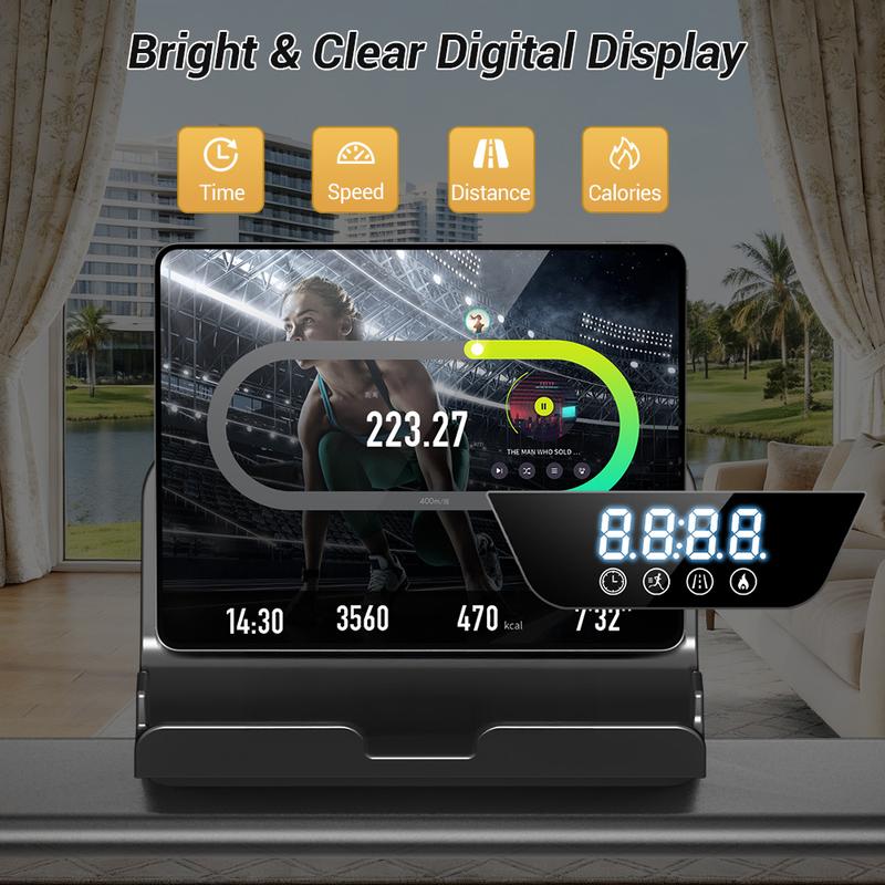 Cinta de correr plegable para el hogar/oficina, inclinación del 16%, pasamanos, capacidad de 136 kg (300 lbs), máquina de caminar para interiores.