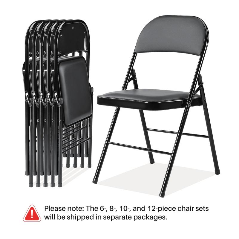 【Paquete económico】Silla plegable acolchada de cuero, estructura metálica resistente, asiento versátil para uso en interiores y exteriores.