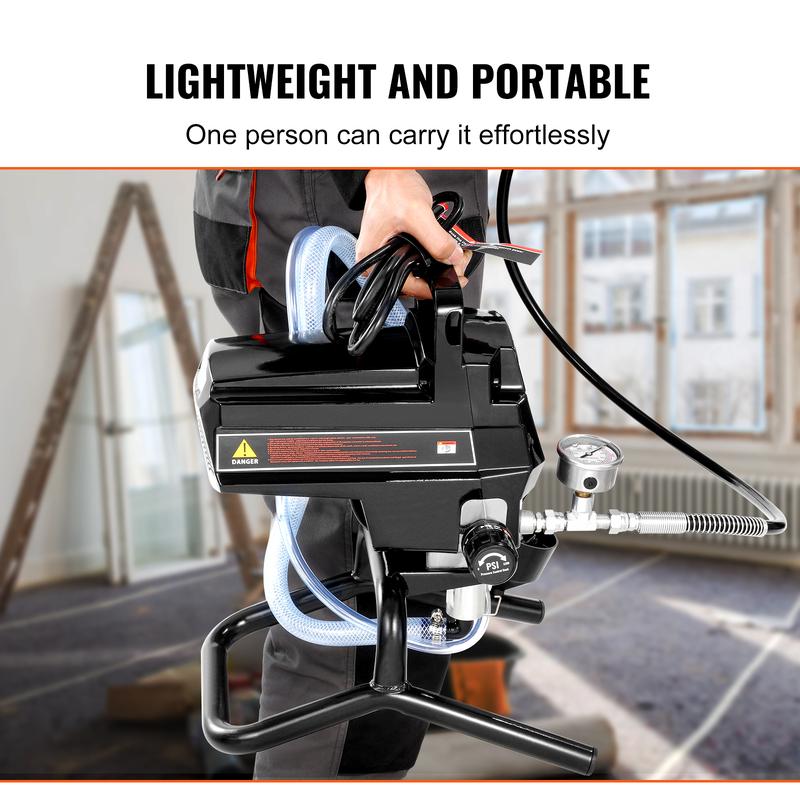 Pulverizador de pintura sin aire de 950 W con soporte, pulverizador eléctrico sin aire de alta eficiencia de 3000 PSI, pulverizador de pintura portátil para interiores y exteriores, muebles y vallas, efecto de pintura fino y uniforme.