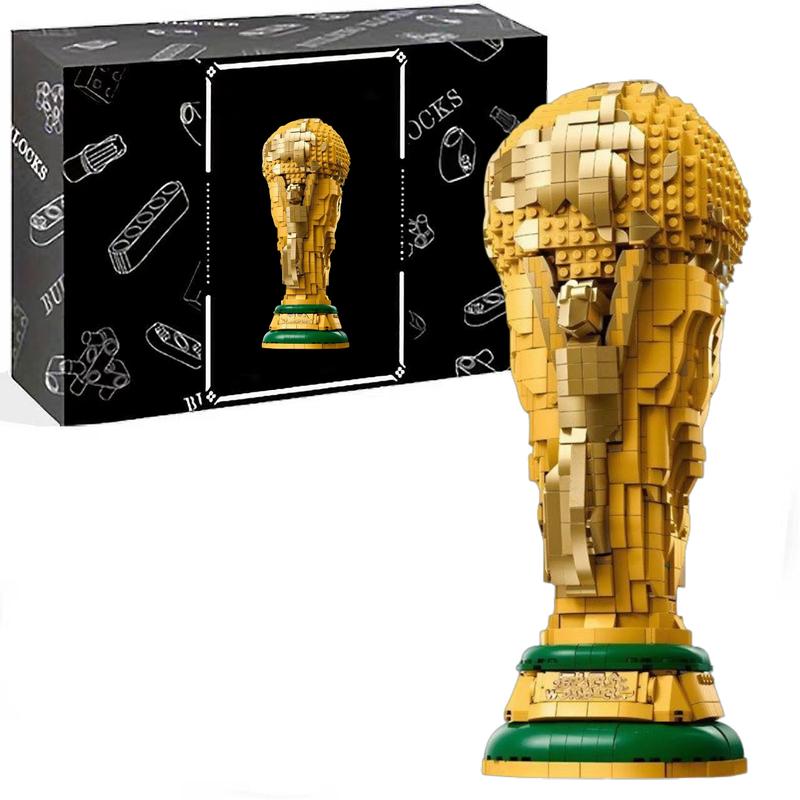 Set oficial para construir trofeos - Kit para exhibir en el dormitorio, la oficina en casa o la estantería - Artículo de colección para aficionados al fútbol - Incluye minifigura de 2026 - Regalo para aficionados