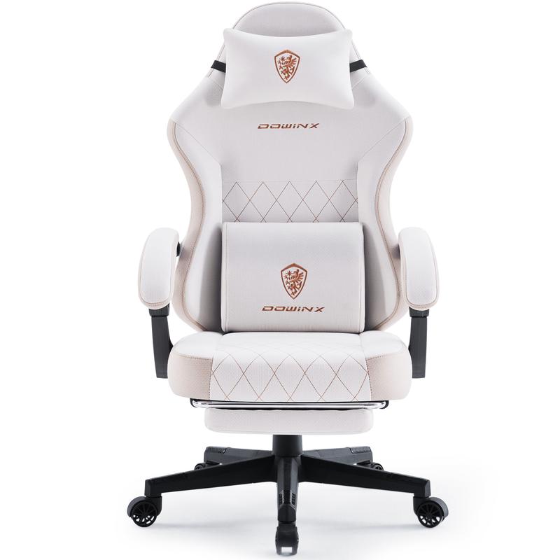 Silla de oficina Dowinx con soporte lumbar para masaje, cojín de muelles y pedales ergonómicos, soporta hasta 136 kg (300 libras).