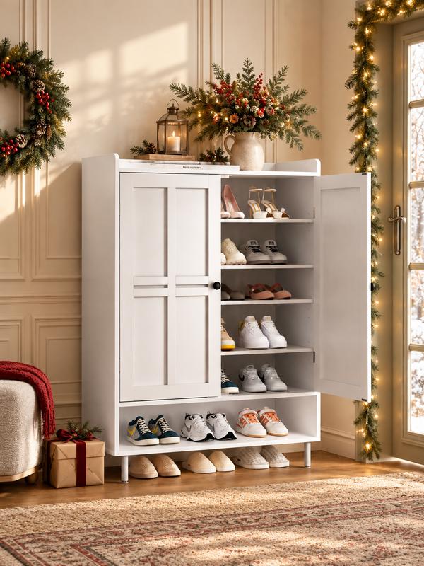 【18-24 pares y estantes ajustables】Armario para zapatos ONBRILL de 7+1 niveles estilo granja, zapatero moderno de 114 cm de altura con patas de metal, organizador de zapatos para entrada, puerta principal, muebles de sala de estar y dormitorio, regalo de 