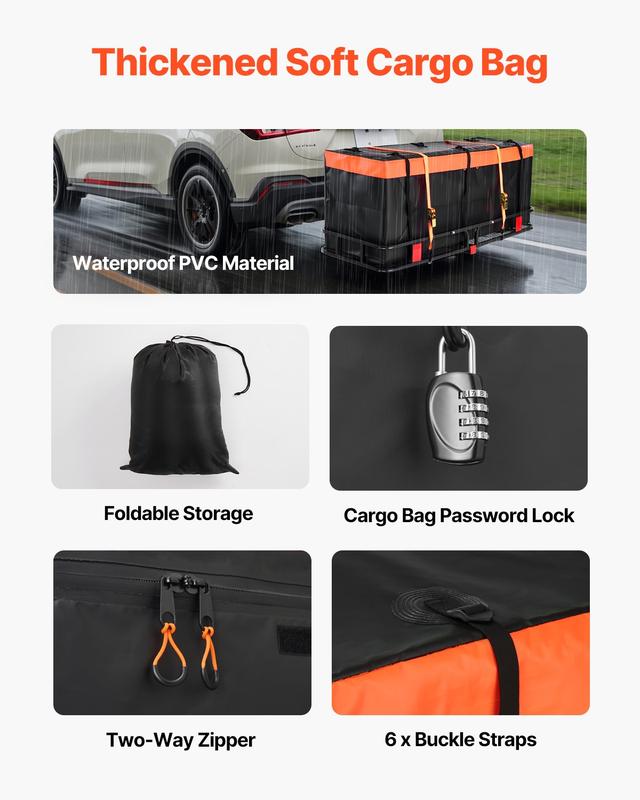 【OfertasParaTi】Portacargas plegable para enganche de remolque de 227 kg (500 lbs) con red de carga