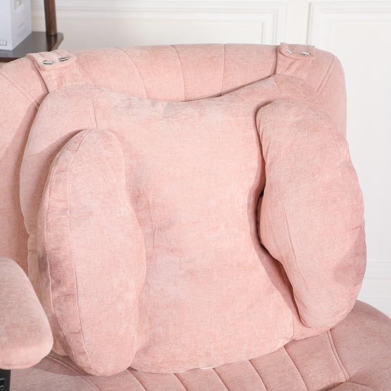 Silla de oficina SOUTTEE con ruedas y reposabrazos, soporte lumbar neumático y reposapiés retráctil, altura ajustable y asiento acolchado ancho. Ideal para oficinas en casa, meditación y vestidores. Artículos esenciales para dormitorios y decoración del h