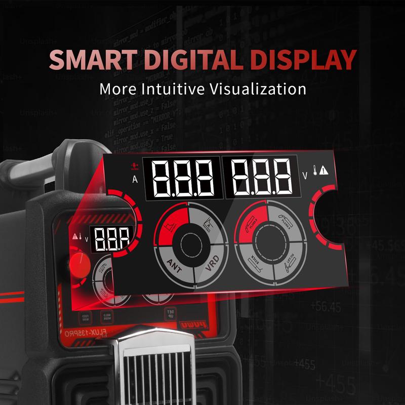 Soldadora MIG de 135 A y 110 V, soldadora de núcleo fundente con fundente MIG/Lift TIG/Stick 3 en 1, inversor IGBT, pantalla digital LED, soldadora sin gas, máquina de soldar portátil, máquinas de soldar