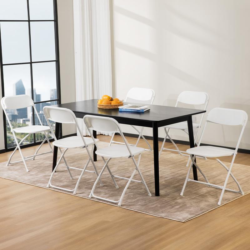 【Oferta de verano】Sillas plegables de plástico Sweet Furniture S con capacidad para 150 kg, sillas plegables de metal resistentes, fáciles de usar y almacenar.
