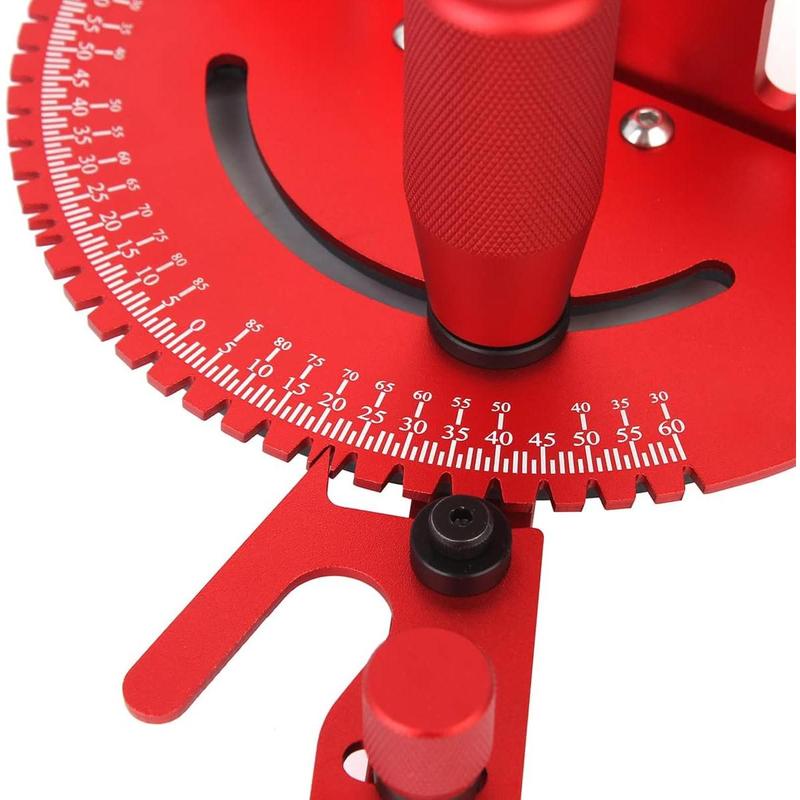Guía de inglete de precisión roja para sierra de mesa, sierra de cinta y mesa de fresado – Guía de aluminio resistente, tope de ángulo de 45/90 grados, repuesto para trineo de corte transversal y carpintería. Regalo para el día del padre.
