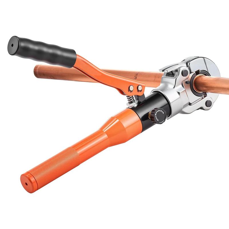 【OfertasParaTi】Herramienta de engaste de tuberías de cobre VEVOR. Herramientas y dispositivos de prensado profesional accionados hidráulicamente con mordazas de 1/2", 3/4" y 1". Engastadora de accesorios de tubería de cobre para espacios estrechos y acces